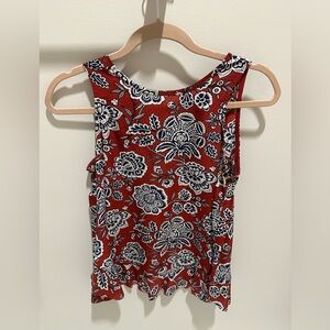 Madewell Red/Blue Floral Tank